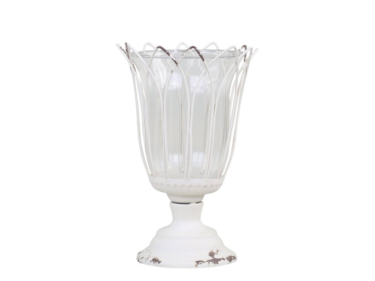 Teelichthalter auf Fuß mit Glas