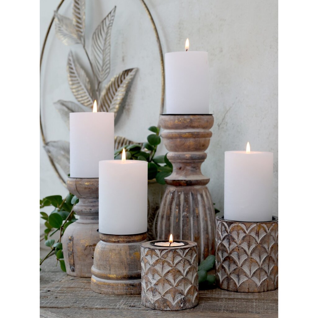 Chic Antique Teelichthalter Mangoholz mit Muster online kaufen bei SKANDEKO (Ansicht 2)