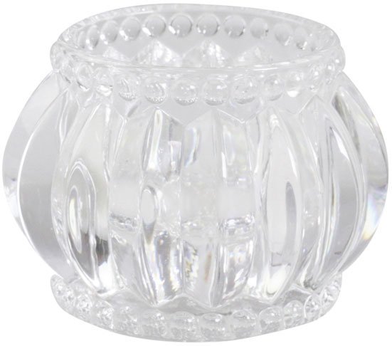 Chic Antique Teelichthalter mit Nuten und Perlenkante online kaufen bei SKANDEKO