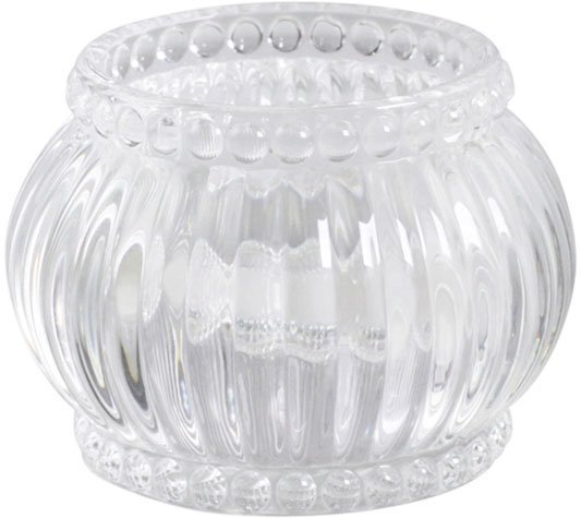 Chic Antique Teelichthalter mit Nuten und Perlenkante