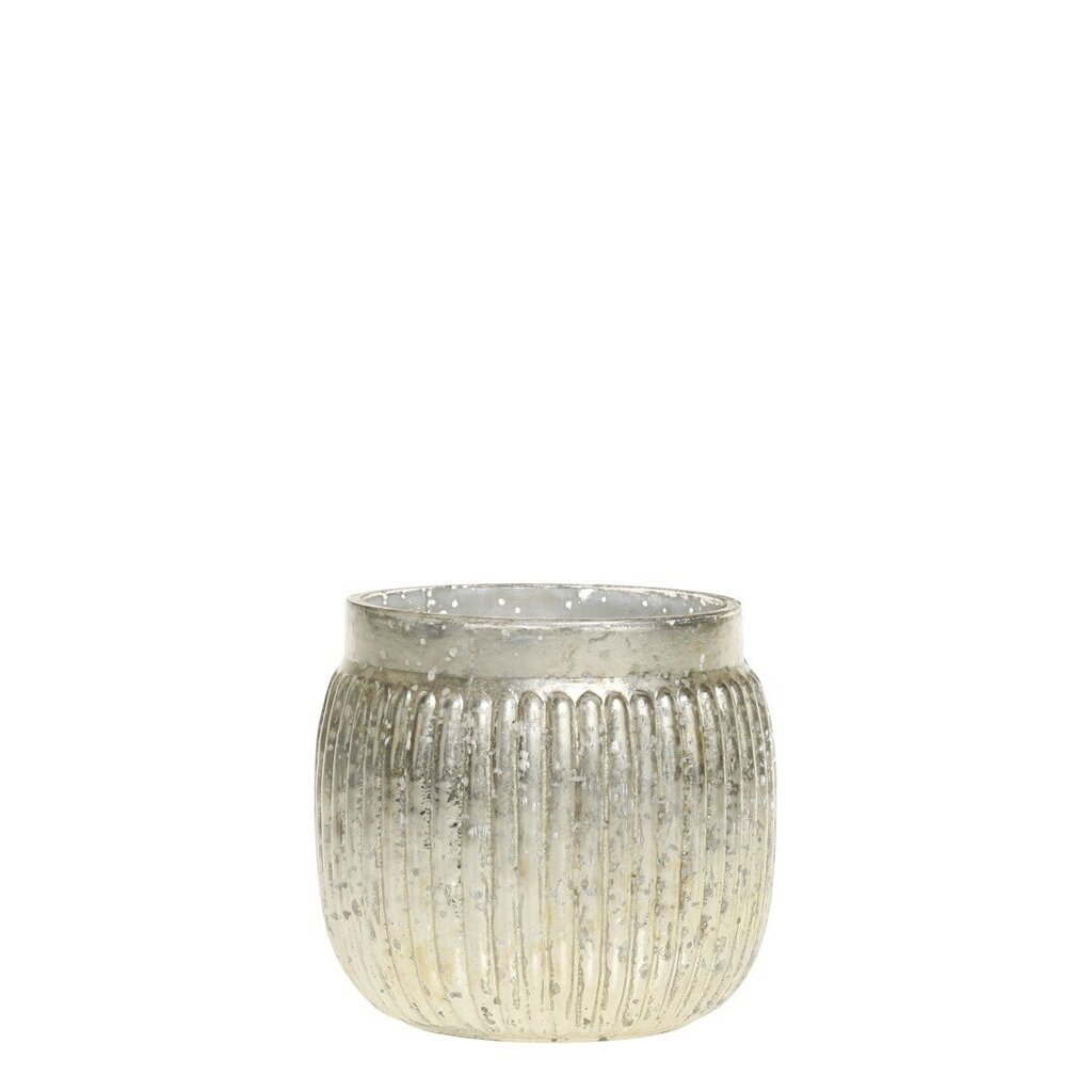 Chic Antique Teelichthalter mit Rillen in Silber online kaufen bei SKANDEKO