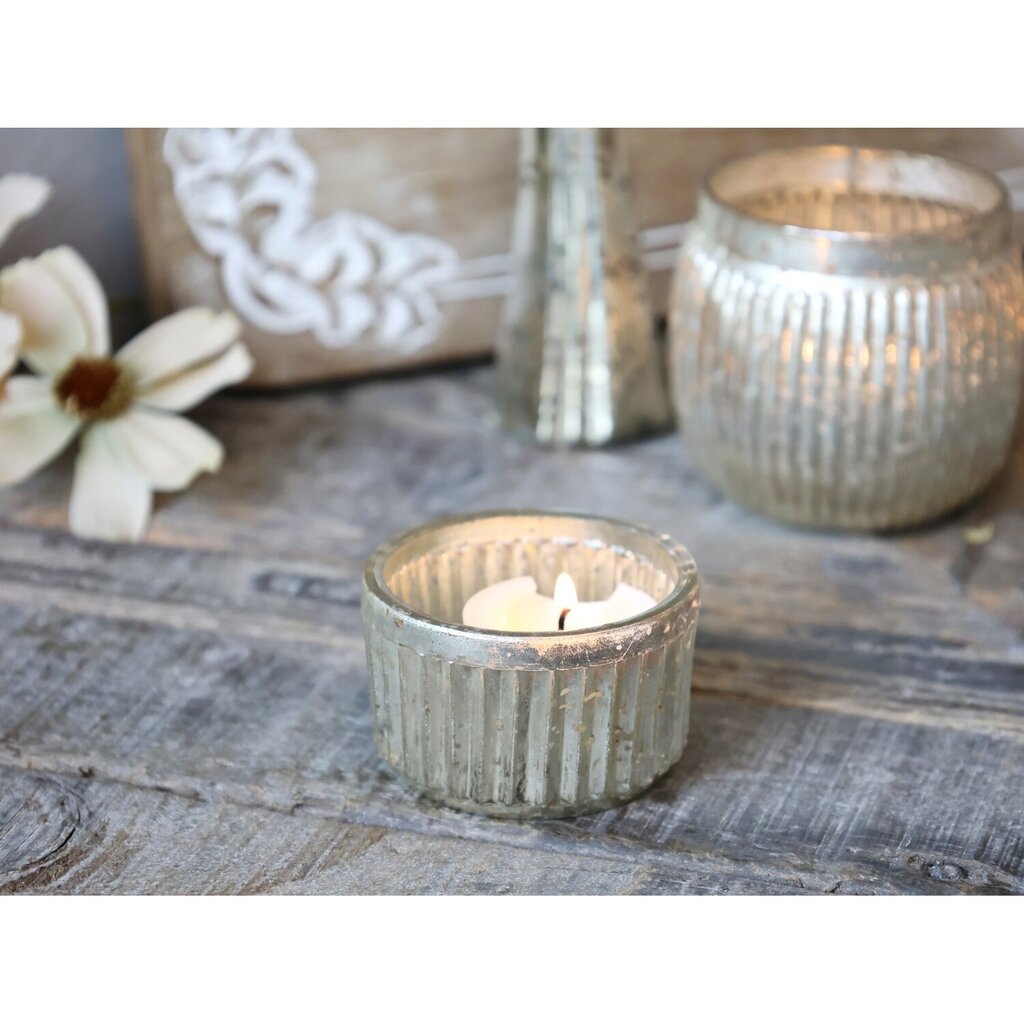 Chic Antique Teelichthalter mit Rillen in Silber online kaufen bei SKANDEKO (Ansicht 2)