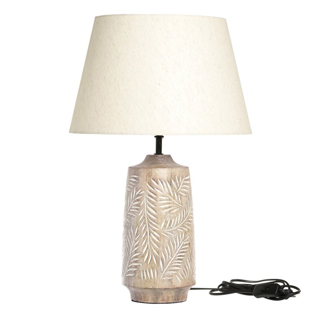 Chic Antique Tischlampe mit Holzfuss und Lampenschirm online kaufen bei SKANDEKO