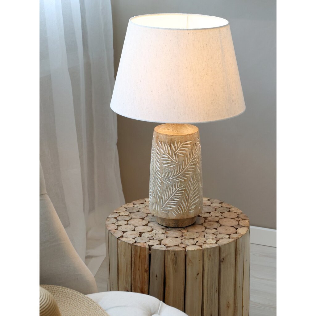 Chic Antique Tischlampe mit Holzfuss und Lampenschirm online kaufen bei SKANDEKO (Ansicht 2)