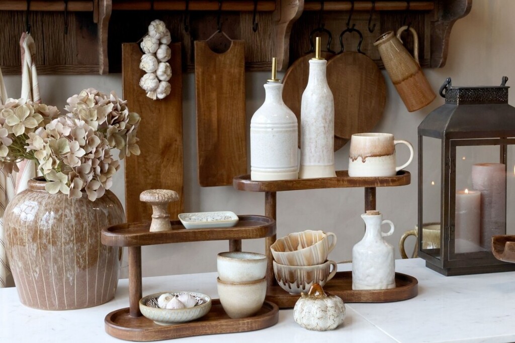 Chic Antique Tours Küchen Display aus Mangoholz mit 2 Ablageböden online kaufen bei SKANDEKO (Ansicht 2)
