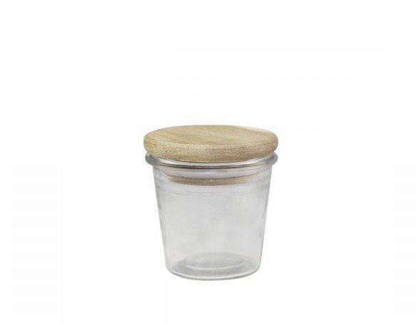 Chic Antique Vallet Aufbewahrungsglas mit Holzdeckel