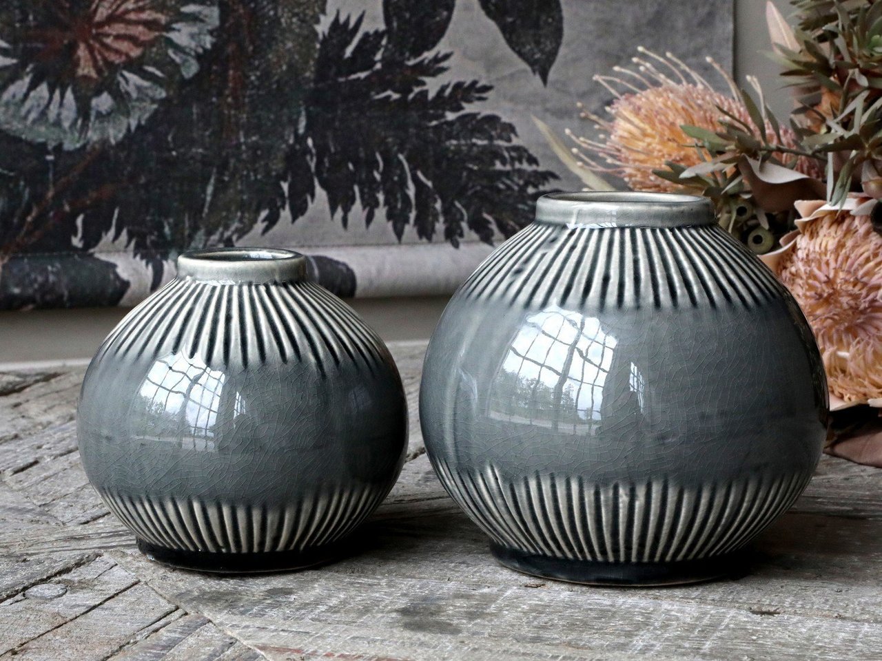 Chic Antique Vase mit gestreiftem Muster online kaufen bei SKANDEKO (Ansicht 2)