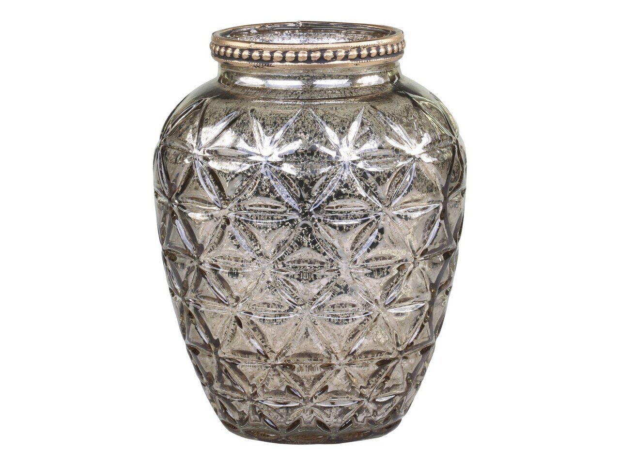 Vase mit Perlenkante und Schliff