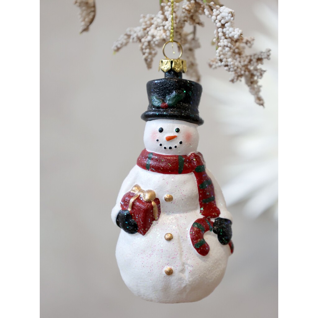 Vintage Schneemann Figur zum Aufhängen