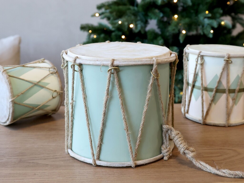 Chic Antique Vintage Trommel mit Leder handgemacht online kaufen bei SKANDEKO (Ansicht 2)