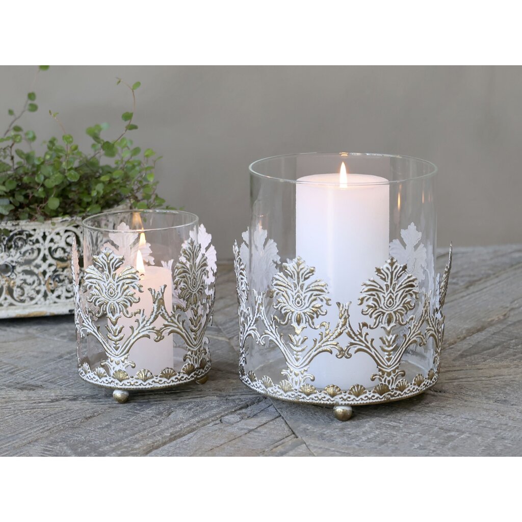 Chic Antique Vire Hurricane mit Golddekor online kaufen bei SKANDEKO (Ansicht 2)