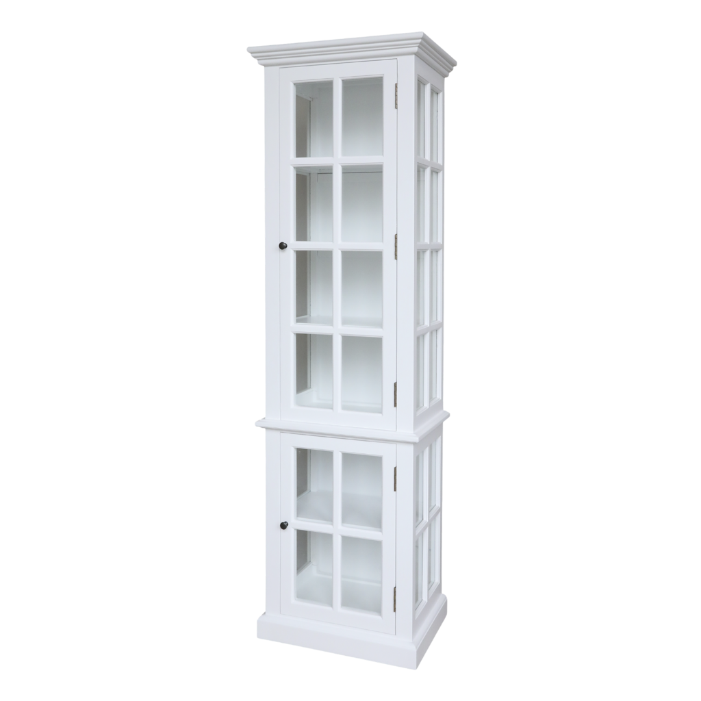 Chic Antique Landhaus Vitrinenschrank Marseille mit 2 Türen und Regalen online kaufen bei SKANDEKO