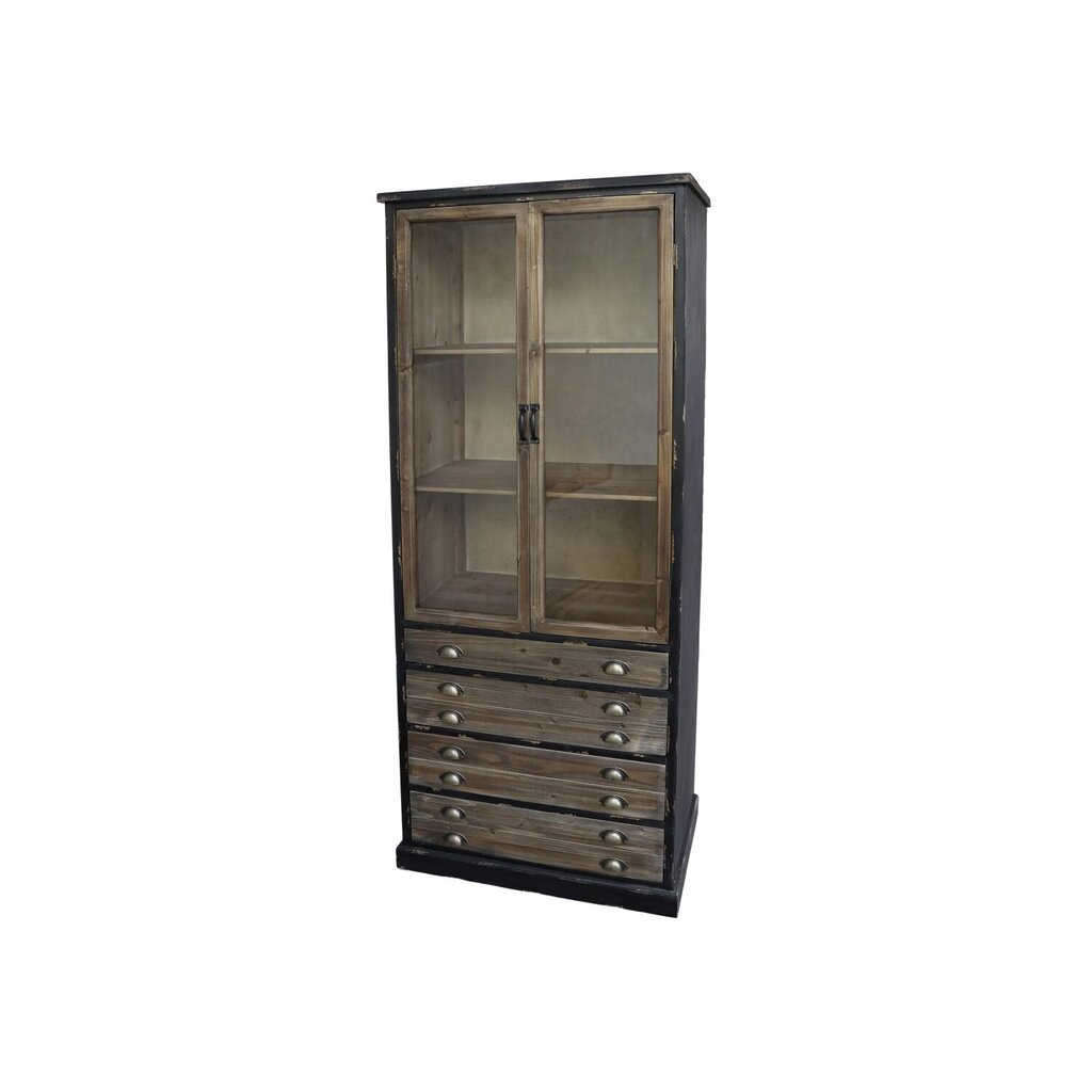 Chic Antique Vitrinenschrank mit Glastüren und 4 länglichen Schubladen online kaufen bei SKANDEKO