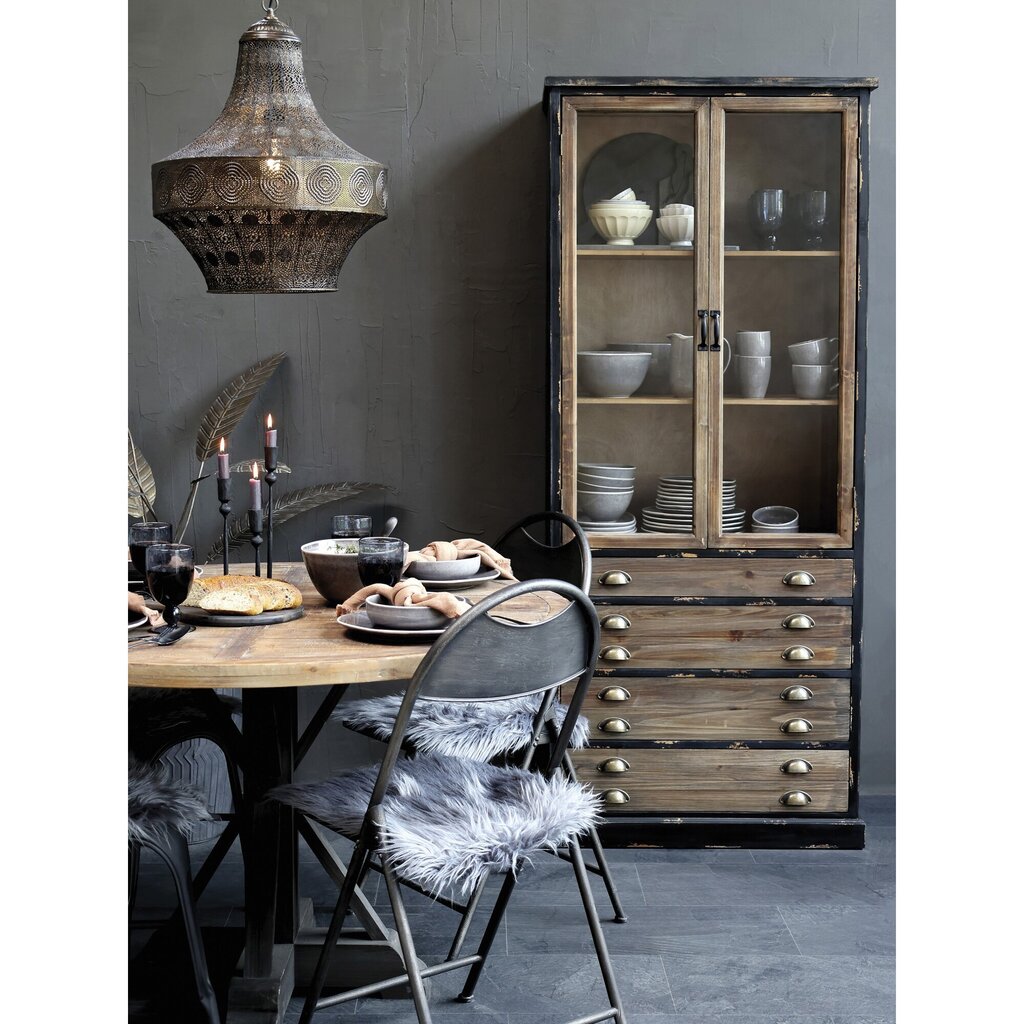 Chic Antique Vitrinenschrank mit Glastüren und 4 länglichen Schubladen online kaufen bei SKANDEKO (Ansicht 2)