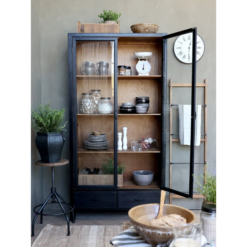 Chic Antique Vitrinenschrank mit Glastüren und Regalböden aus Holz online kaufen bei SKANDEKO (Ansicht 2)