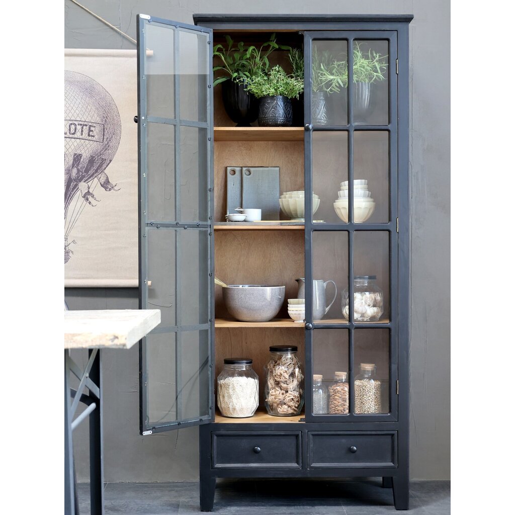 Chic Antique Vitrinenschrank mit Glastüren und Schubladen online kaufen bei SKANDEKO (Ansicht 2)