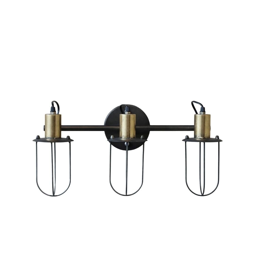 Chic Antique Wandlampe Factory mit drei Fassungen online kaufen bei SKANDEKO