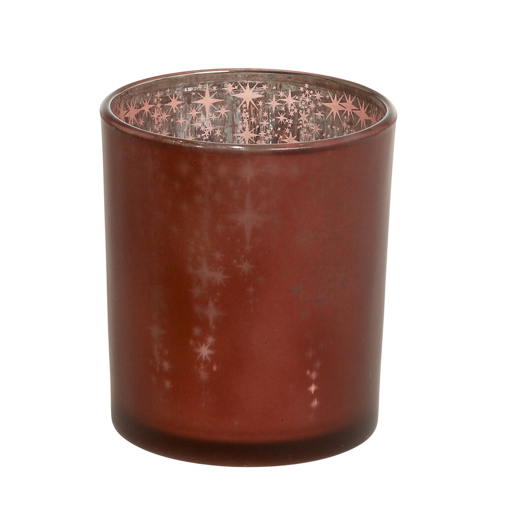 Chic Antique Weihnachtlicher Roter Teelichthalter mit Muster online kaufen bei SKANDEKO