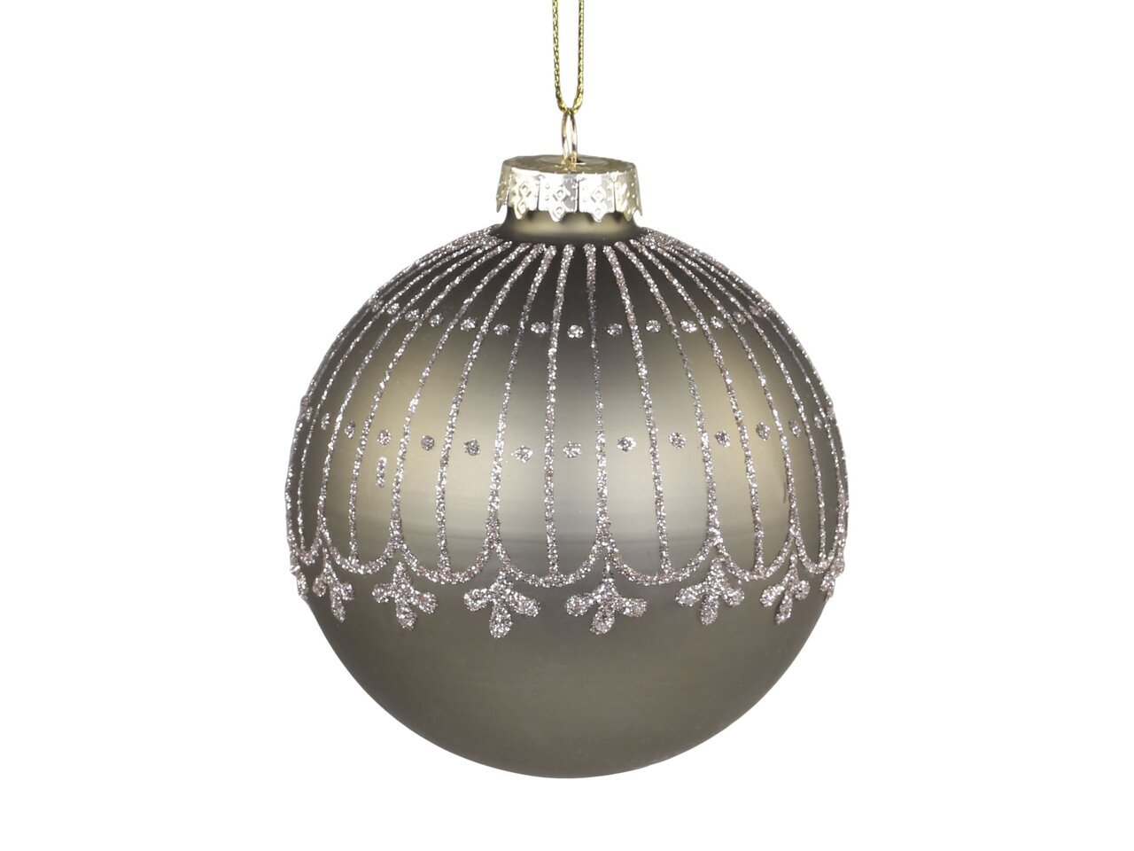 Weihnachtskugel mit Glitzer Streifenmuster