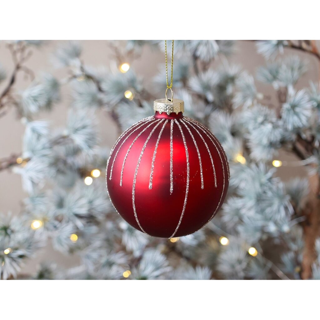 Weihnachtskugel mit Glitzer, rot