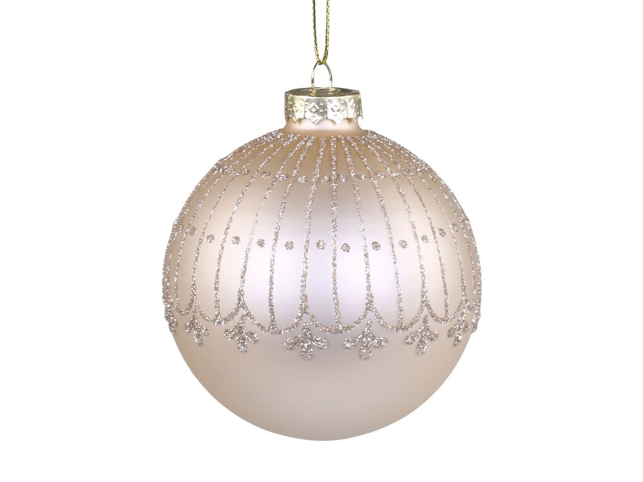 Chic Antique Weihnachtskugel mit Glitzer Streifenmuster online kaufen bei SKANDEKO