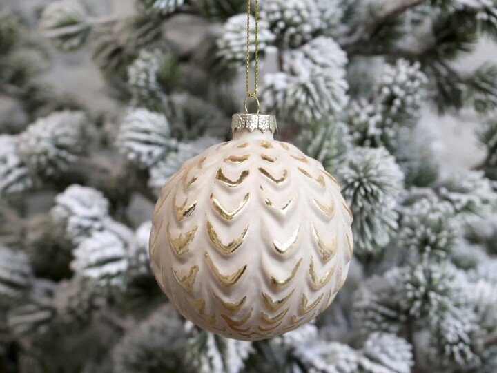 Chic Antique Weihnachtskugel mit Goldmuster Fleche online kaufen bei SKANDEKO (Ansicht 2)