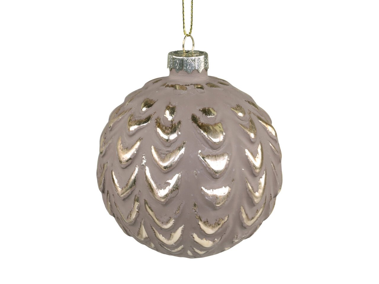 Weihnachtskugel mit Goldmuster Fleche