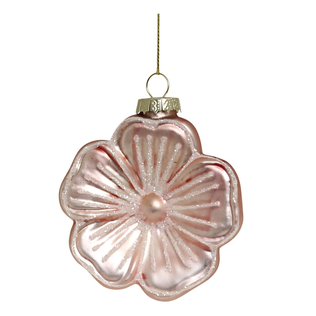 Chic Antique Weihnachtskugel Rosa Blume online kaufen bei SKANDEKO