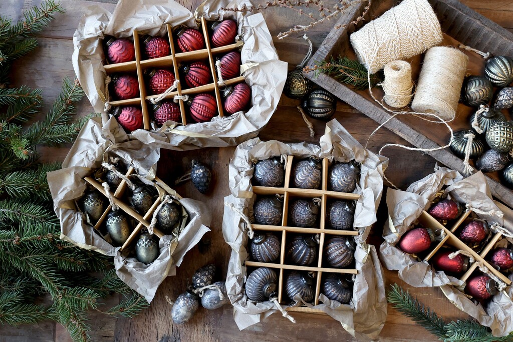 Chic Antique Weihnachtskugeln in einer Schachtel 12er Set online kaufen bei SKANDEKO (Ansicht 2)
