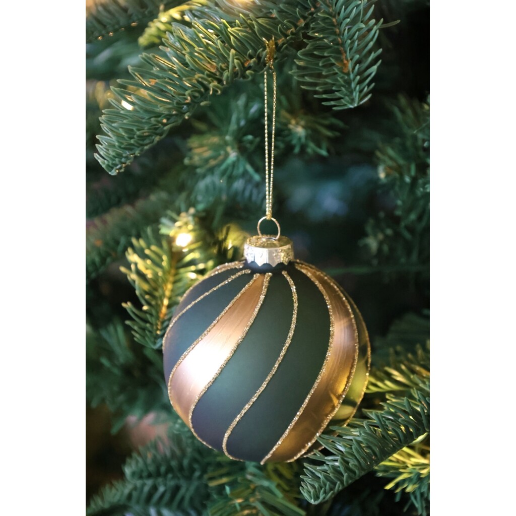 Chic Antique Weihnachtskugeln Olivgrün im 3er-Set