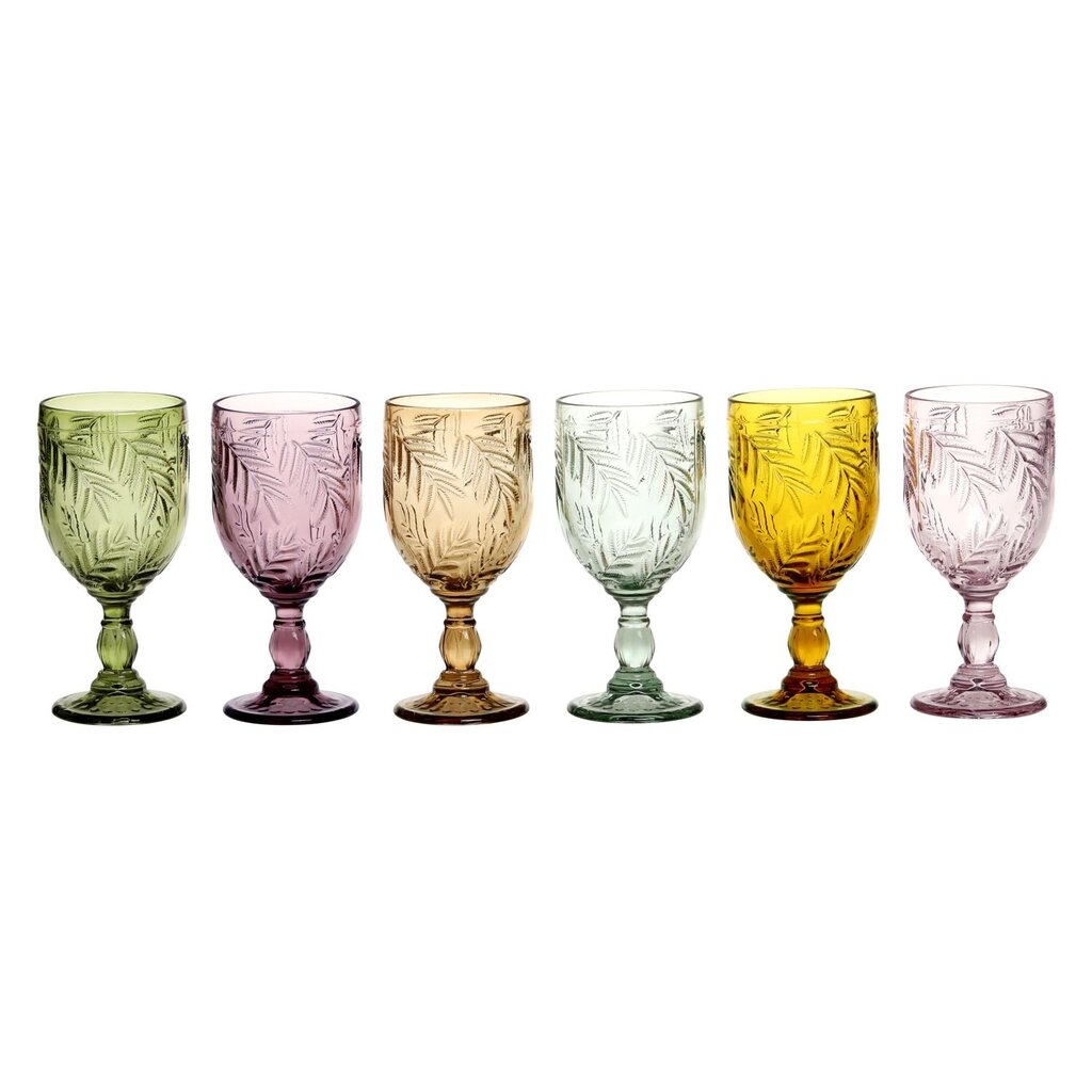 6er Set Weingläser Saint Emilion mit Blattmuster | Chic Antique