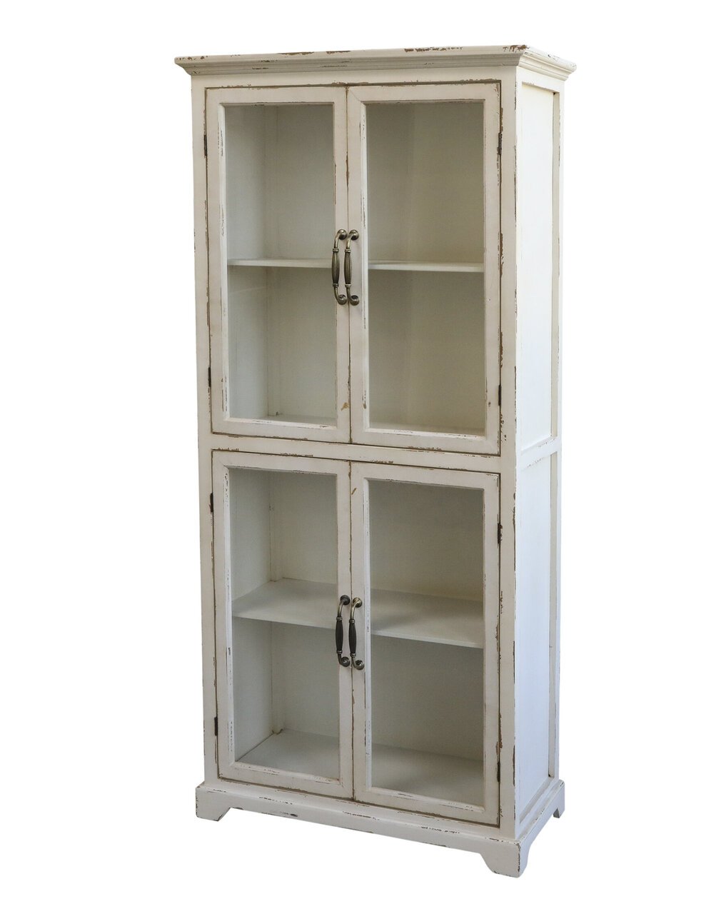 Chic Antique Weiße Shabby Vitrine mit 4 Türen online kaufen bei SKANDEKO