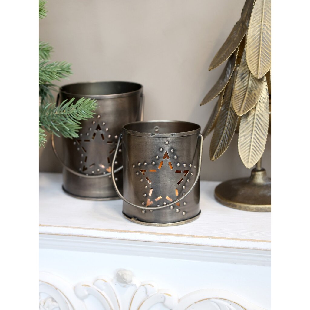 Chic Antique Windlicht mit Henkel und Sternendekor online kaufen bei SKANDEKO (Ansicht 2)