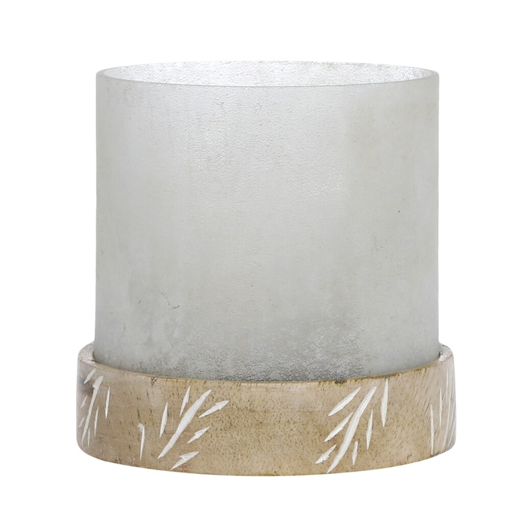 Chic Antique Windlicht mit Mangoholz online kaufen bei SKANDEKO