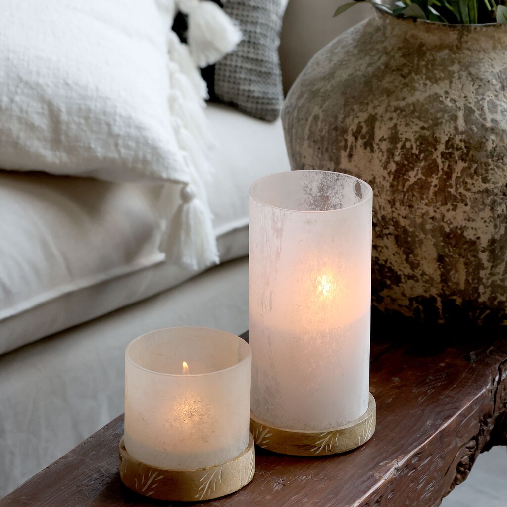 Chic Antique Windlicht mit Mangoholz online kaufen bei SKANDEKO (Ansicht 2)