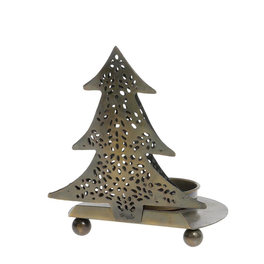 Winterlicher Teelichthalter Weihnachtsbaum