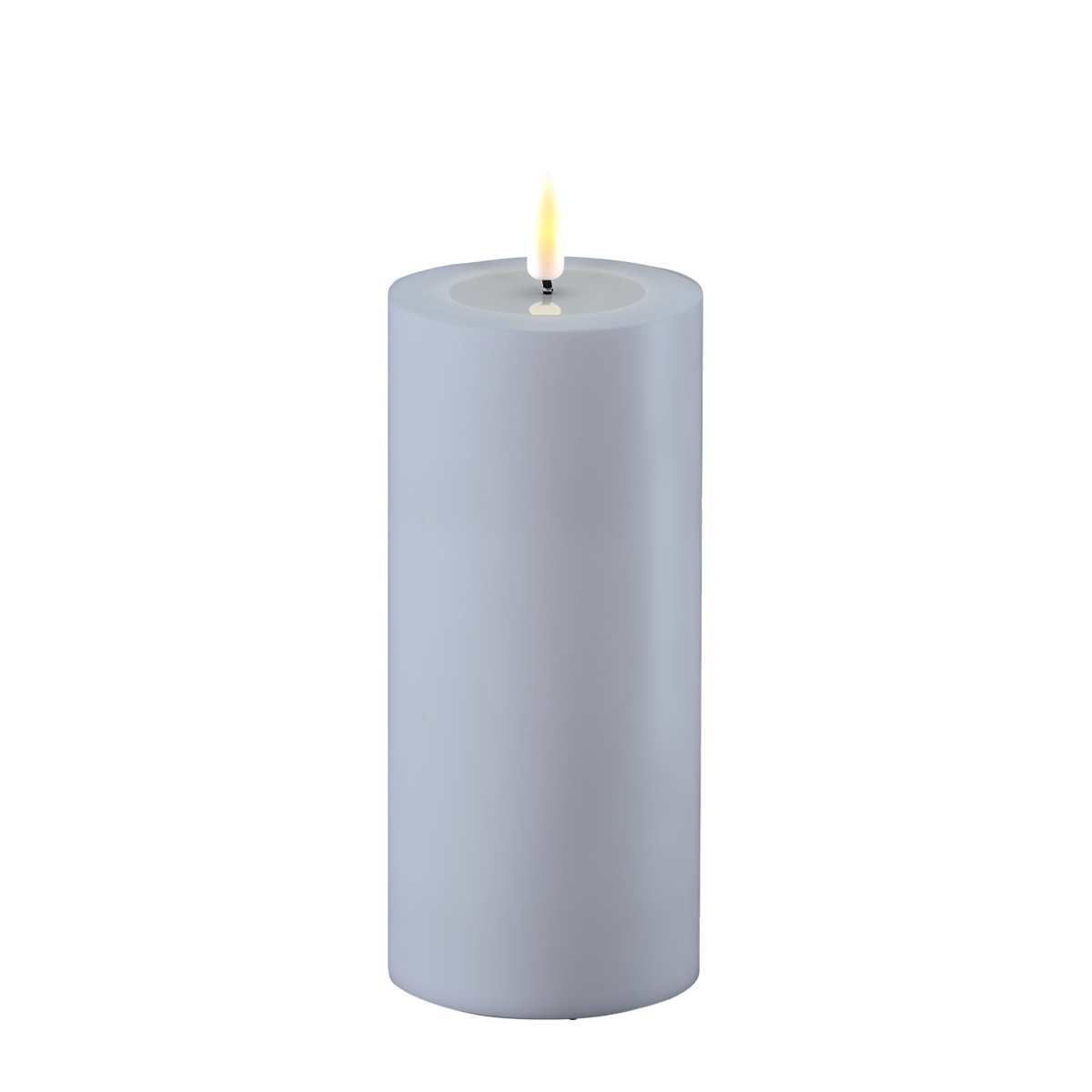 LED Real Flame Outdoor Stumpenkerze staubig blau