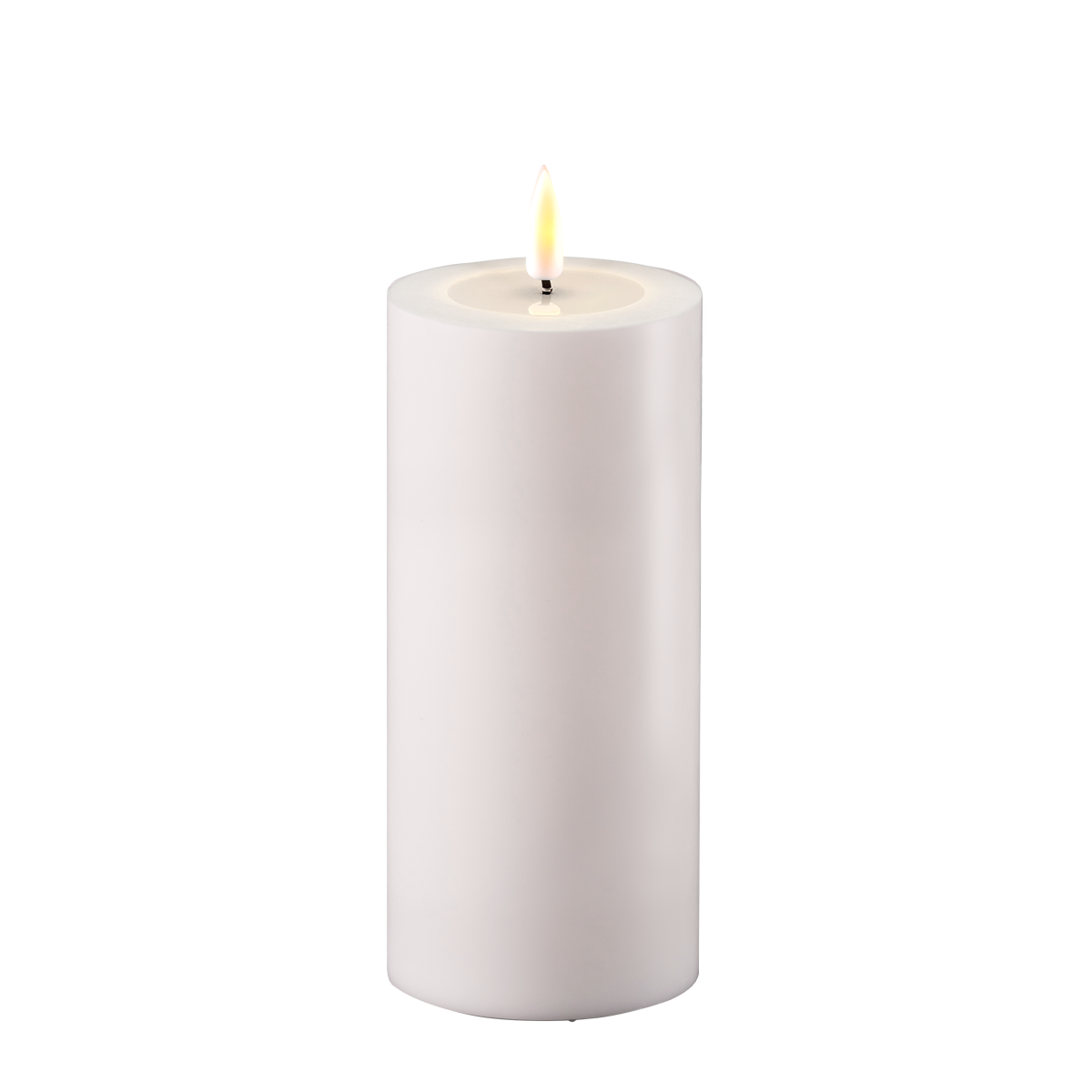 LED Real Flame Outdoor Stumpenkerze weiß