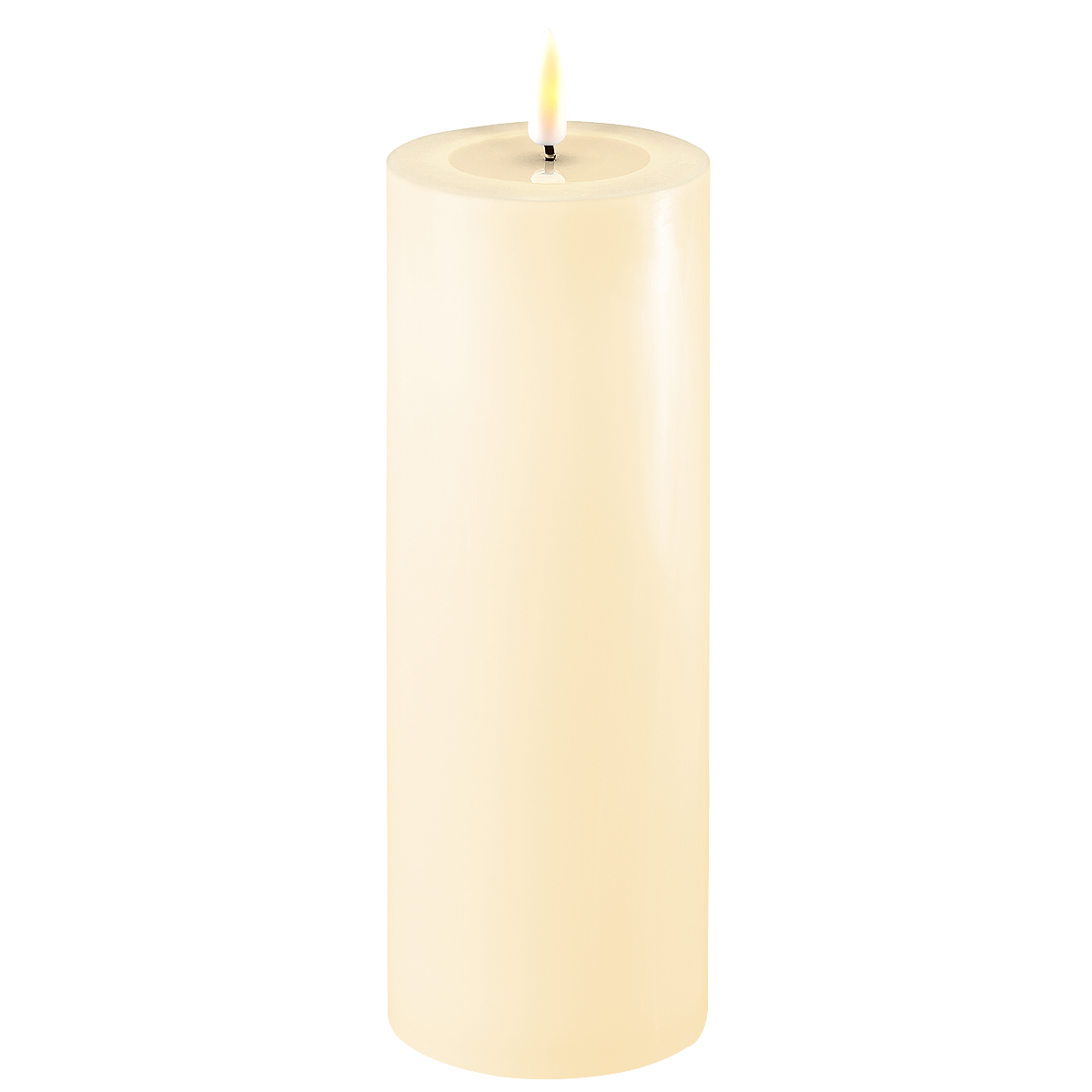 LED Stumpenkerze Real Flame creme