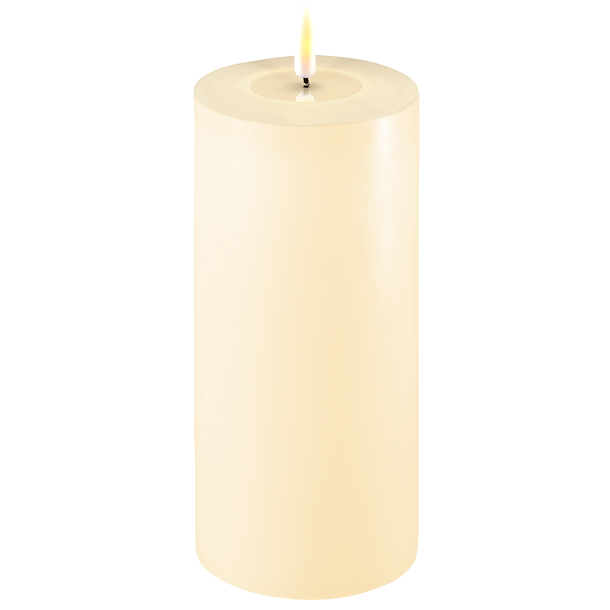 LED Stumpenkerze Real Flame creme