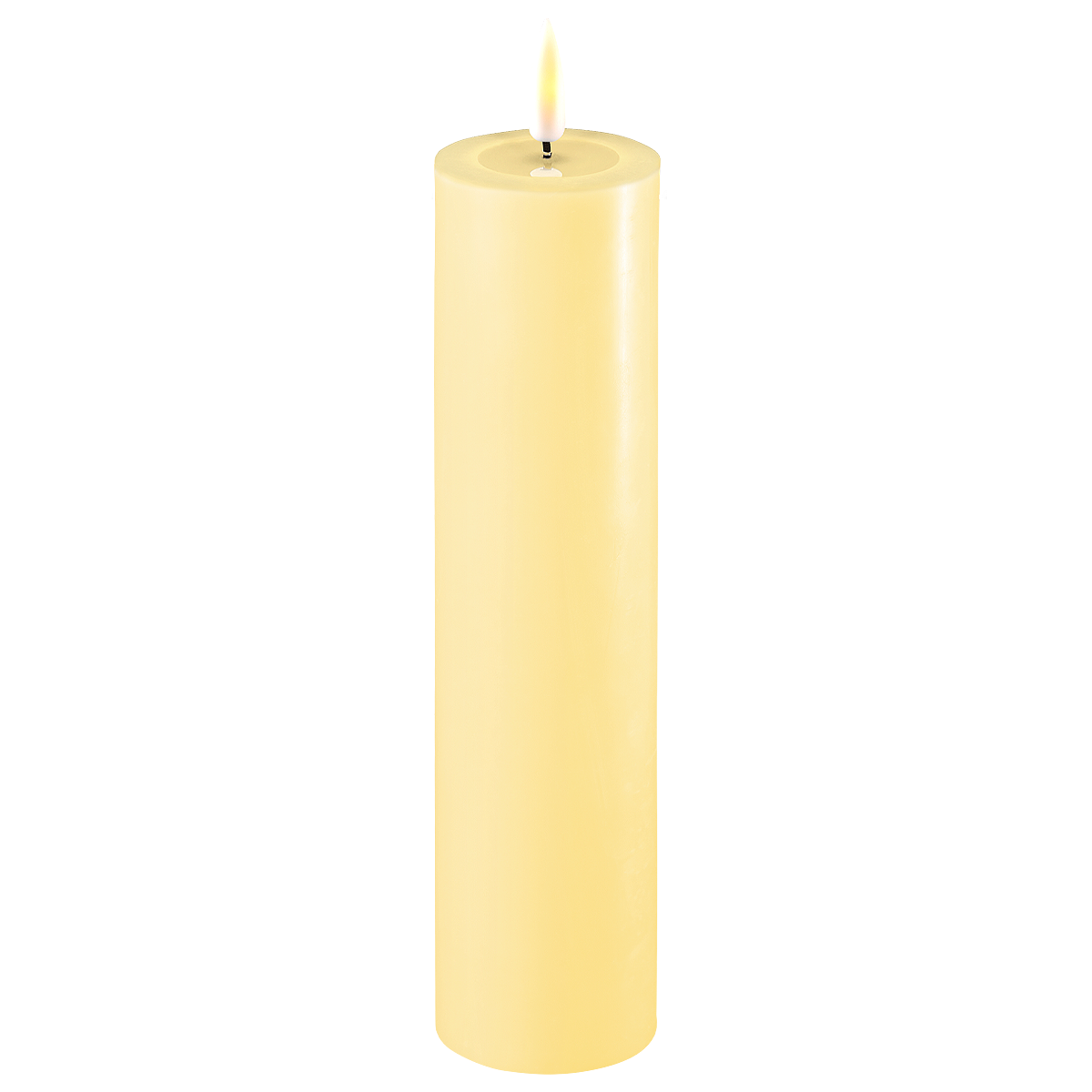 LED Stumpenkerze Real Flame hellgelb