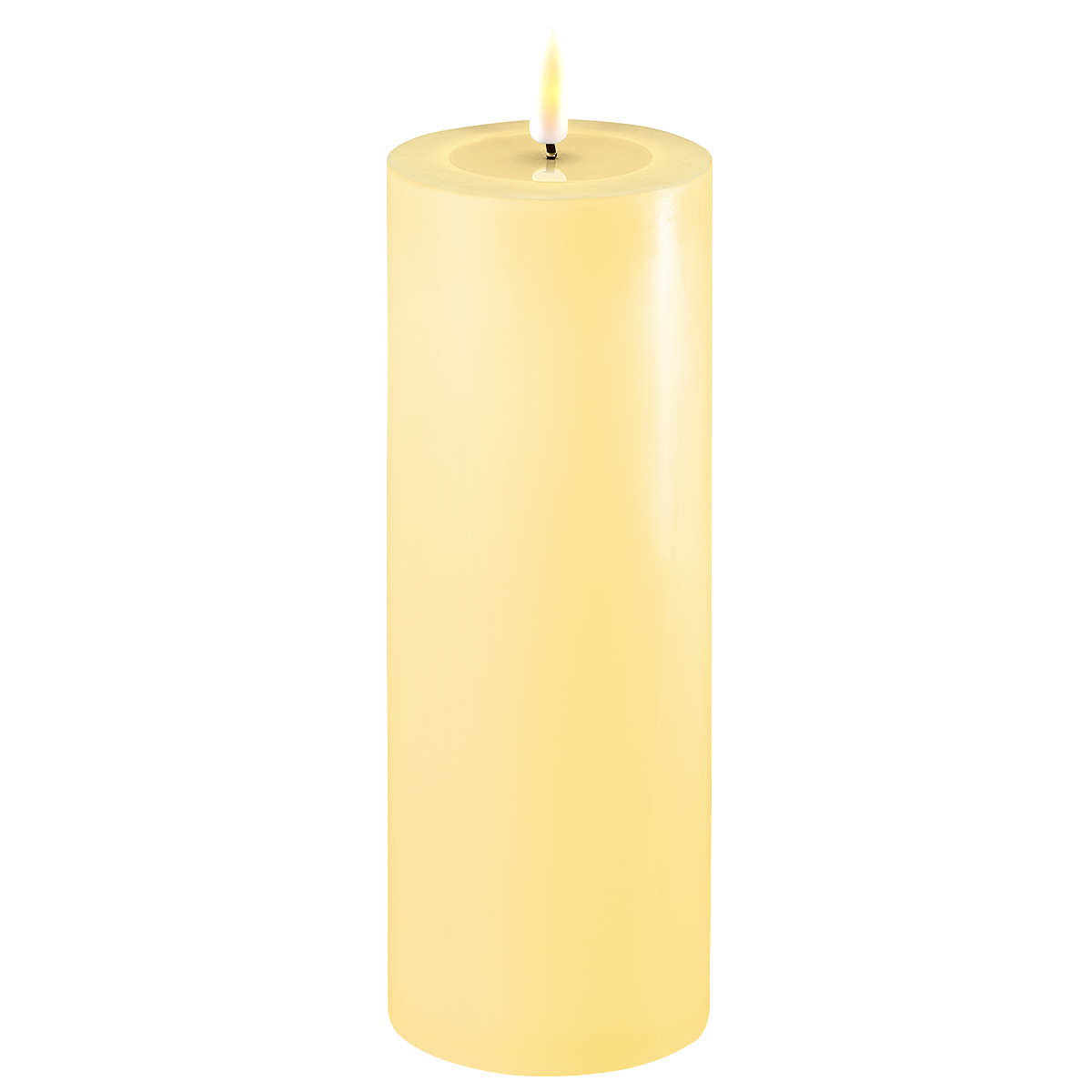 LED Stumpenkerze Real Flame hellgelb