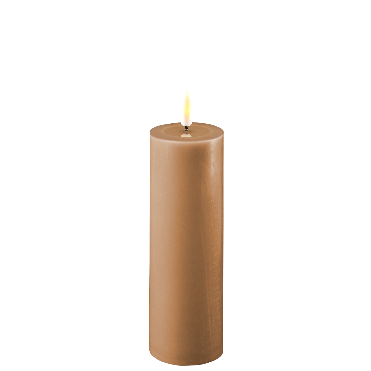 LED Stumpenkerze Real Flame karamell