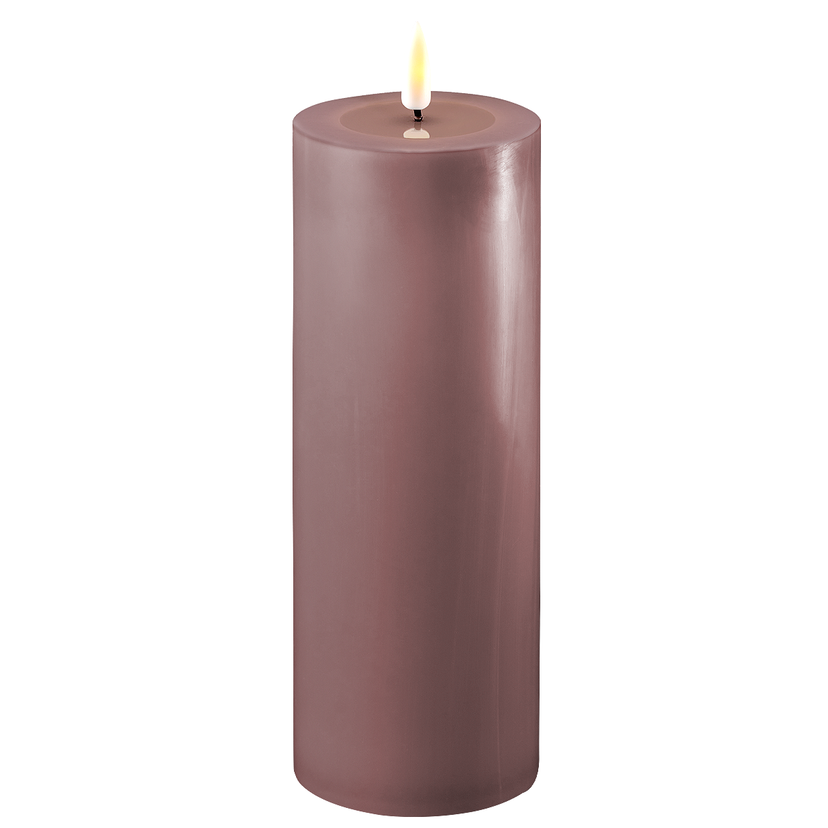 LED Stumpenkerze Real Flame lila