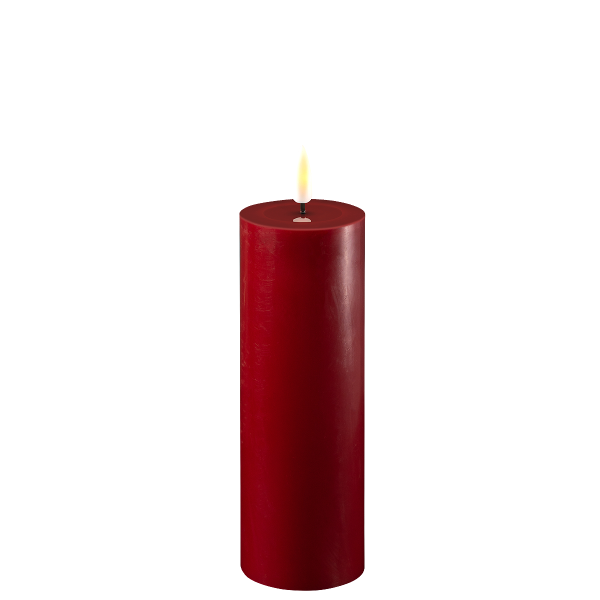 LED Stumpenkerze Real Flame bordeaux