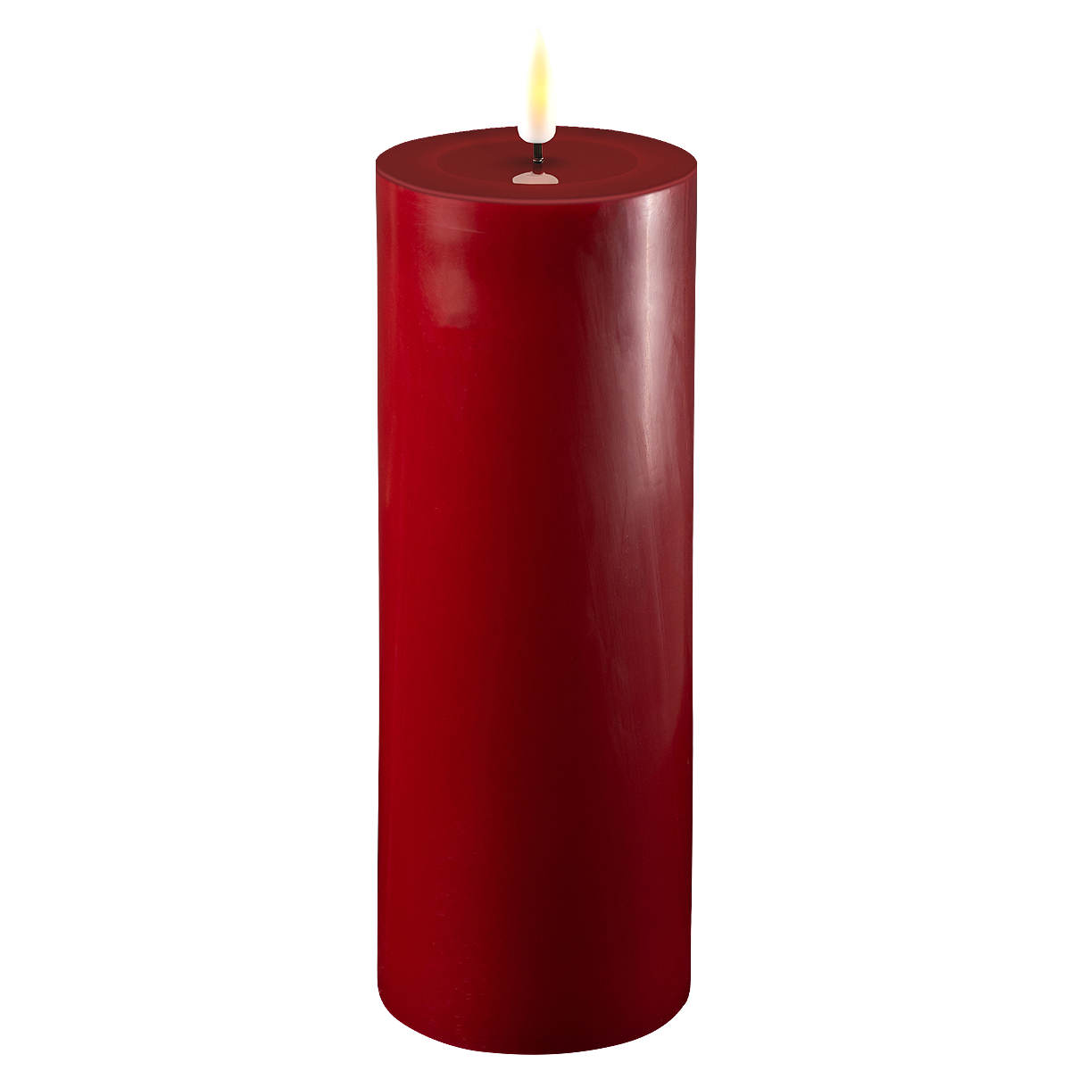 LED Stumpenkerze Real Flame bordeaux