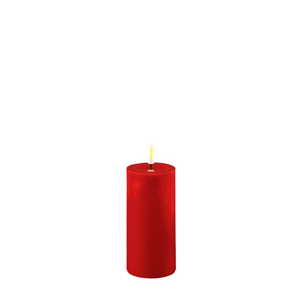 LED Stumpenkerze Real Flame rot