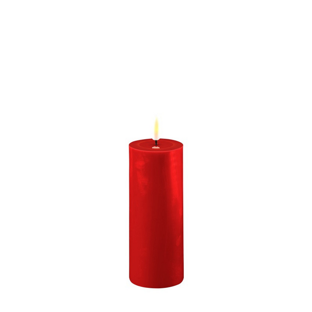 LED Stumpenkerze Real Flame rot