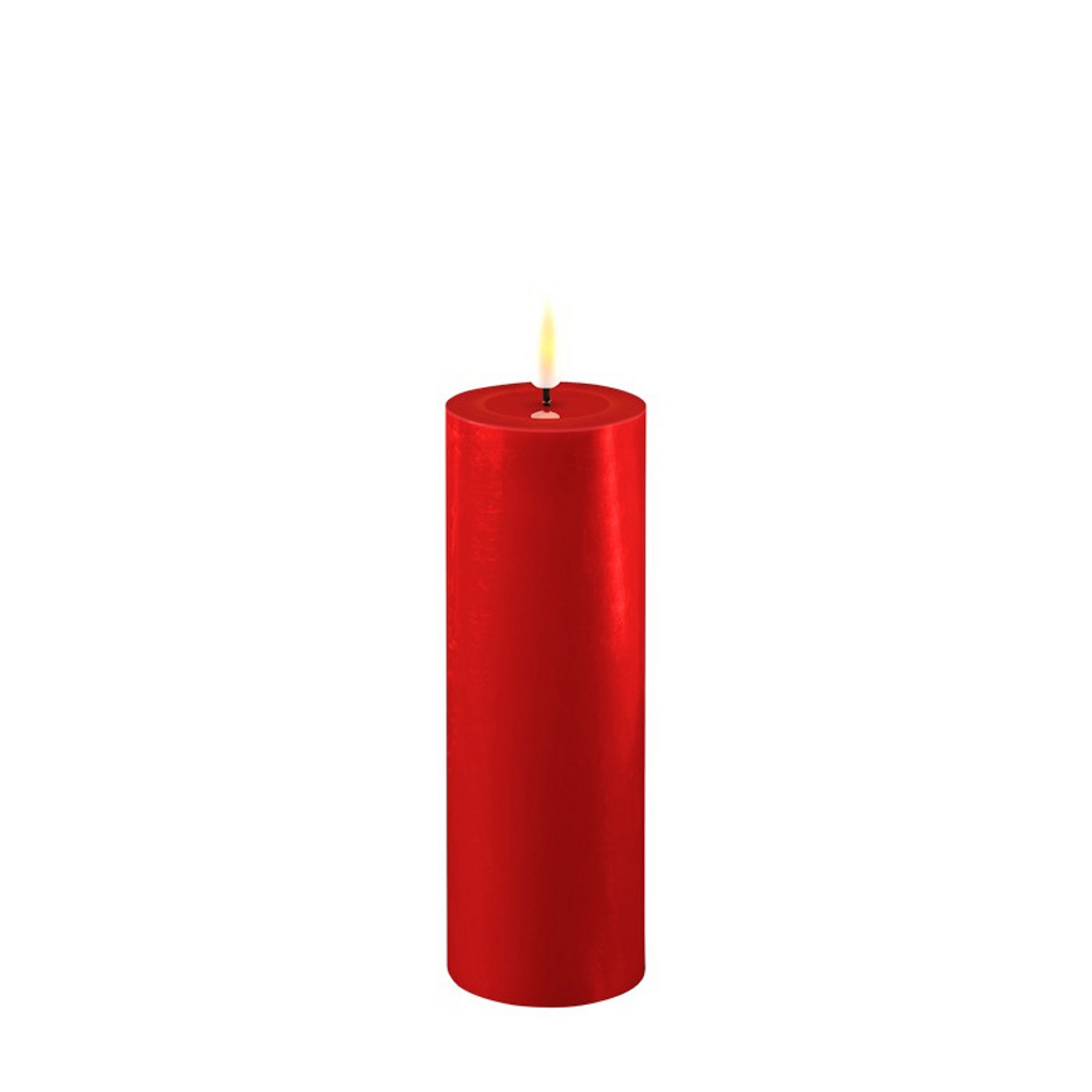 LED Stumpenkerze Real Flame rot