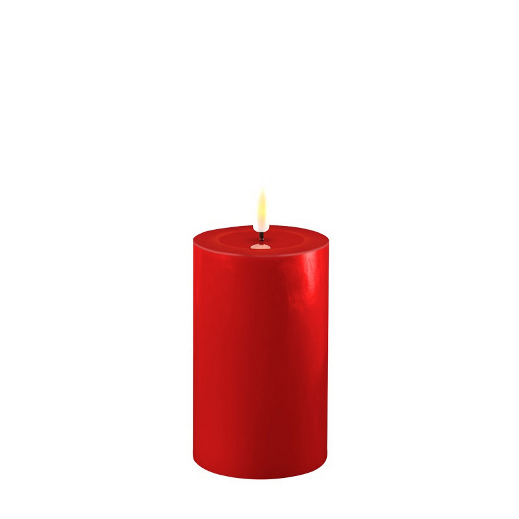 LED Stumpenkerze Real Flame rot
